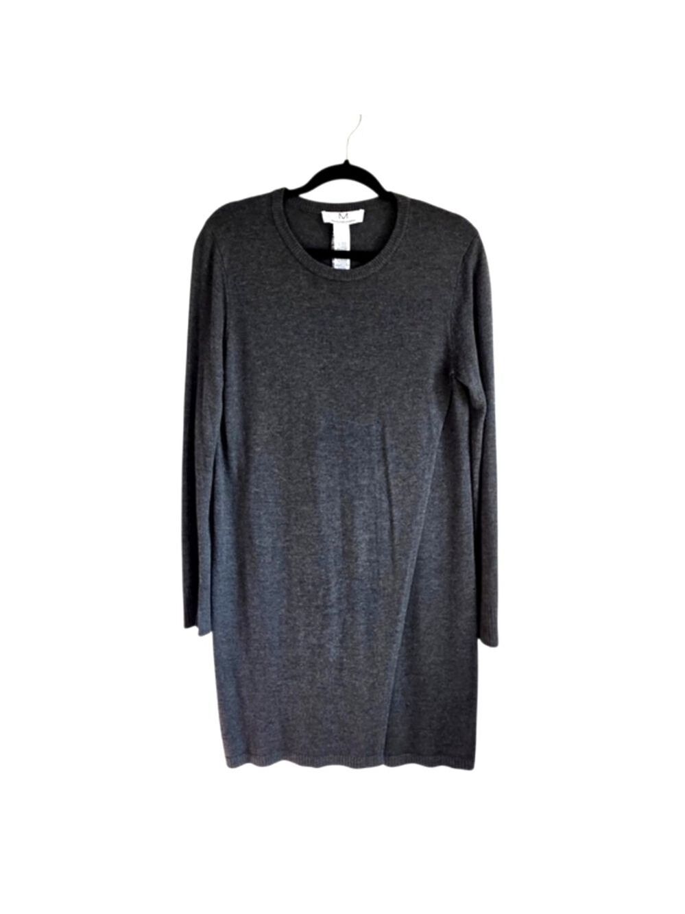 Magaschoni Grey Long Sleeve Crew Neck Knit Dress Sz Large